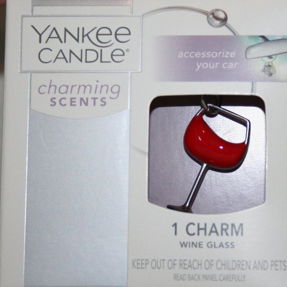 Yankee Candle Wine Glass Charm Charming Scents Car Air Freshener Decor - Picture 6 of 7